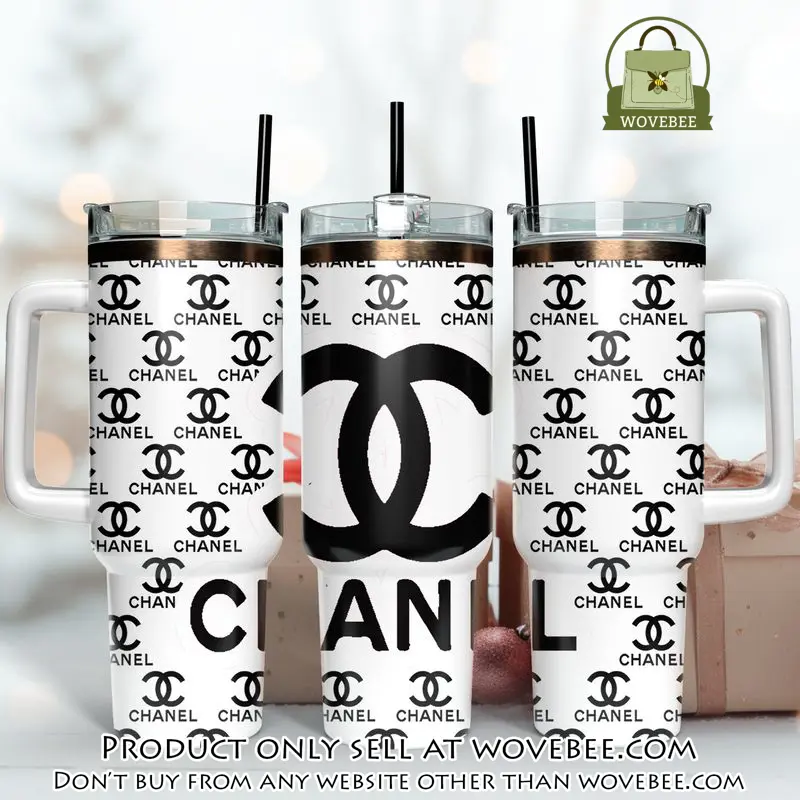 Black chanel logo 40oz stanley tumbler ktb1061 wvb1137038